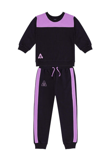 Gami - Joggingpak meisjes met lila zijstreep - Alisé kids